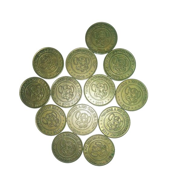 Chuck E Cheese Arcade Tokens Lot of 13 - 2010 Circulated - Picture 2 of 2